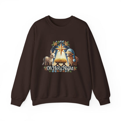 Oh Holy Night Sweatshirt Nativity Star Crewneck