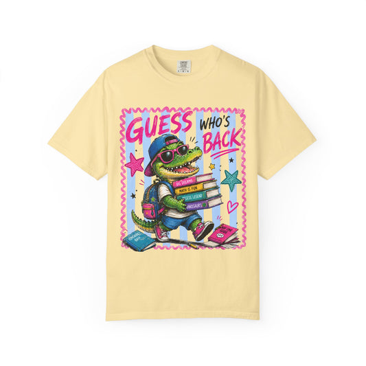 Back to School Croc T-Shirt — “Guess Who’s Back / Back Again” Graphic Tee