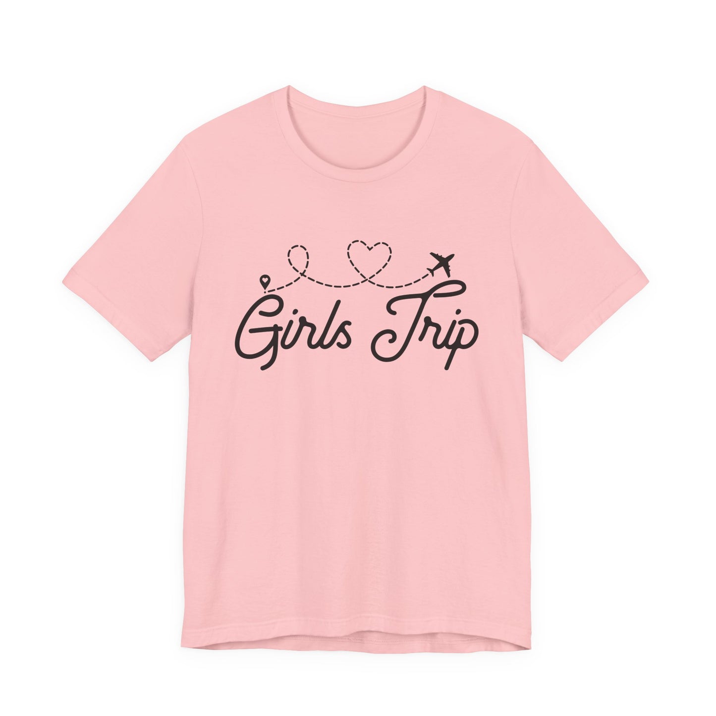 Girls Trip T-Shirt — Cute Plane Heart Graphic Tee for Bachelorette & Vacation