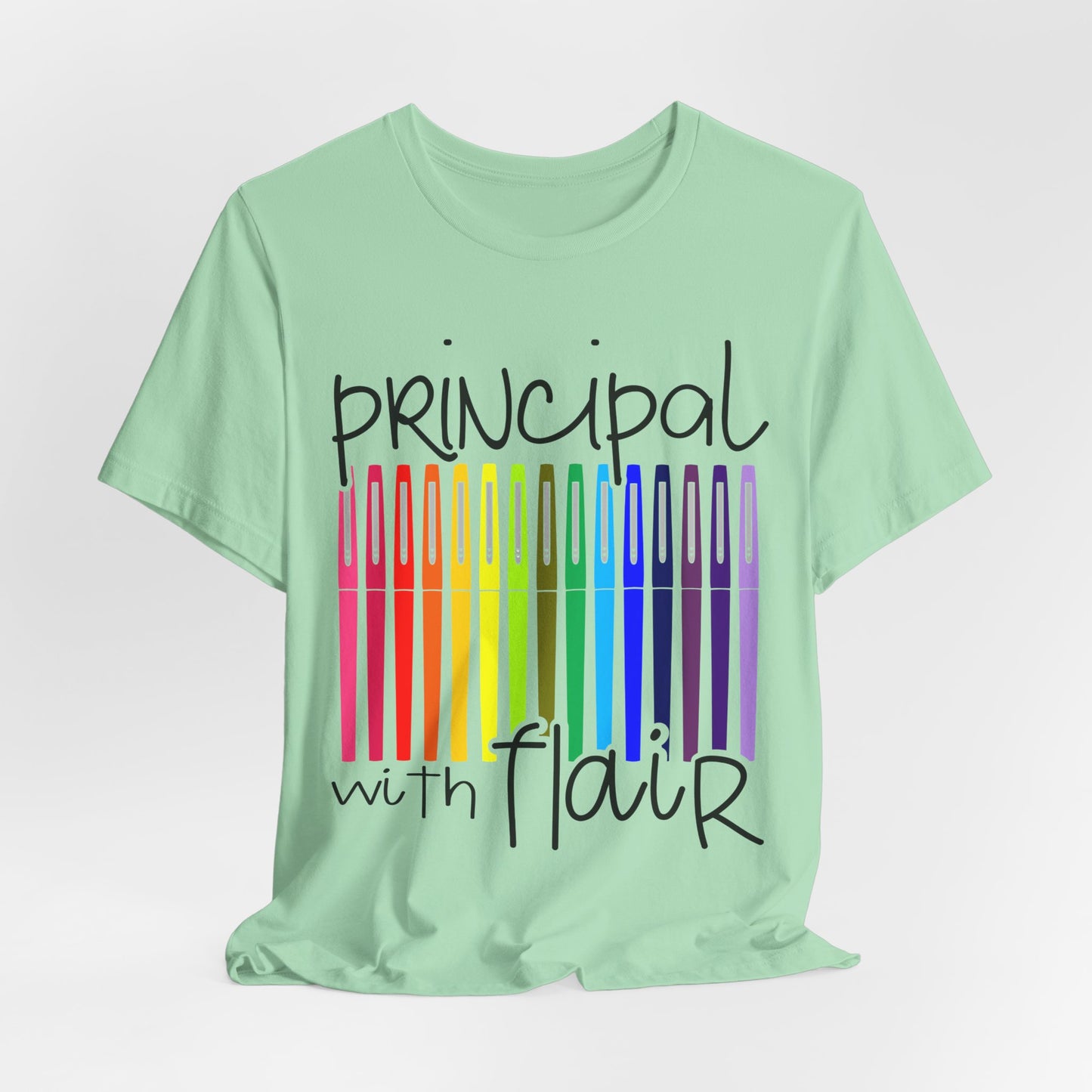 Copy of Rainbow Flair Pen School Staff Tee - Principal With Flair