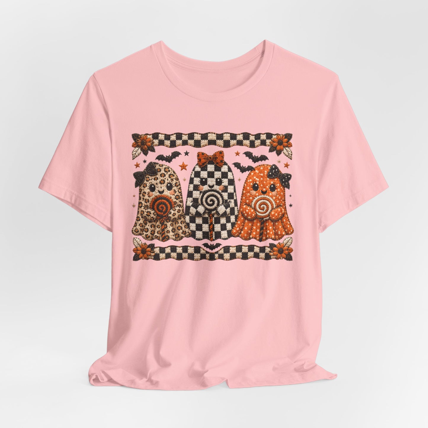 Spooky Halloween Folk Art Ghost Trio T-Shirt