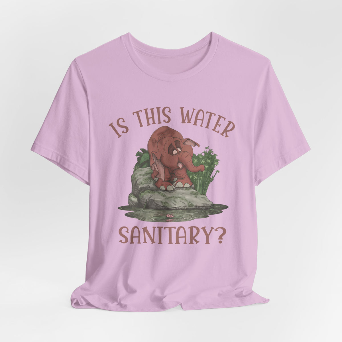 Cute Elephant Character Tee - Is This Water Sanitary?