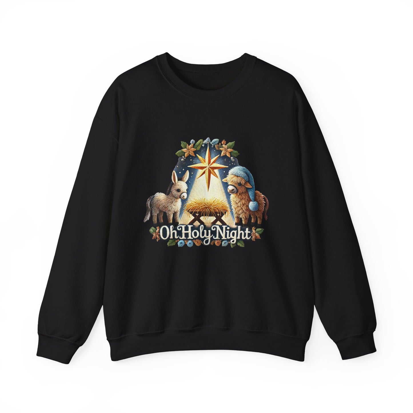 Oh Holy Night Sweatshirt Nativity Star Crewneck
