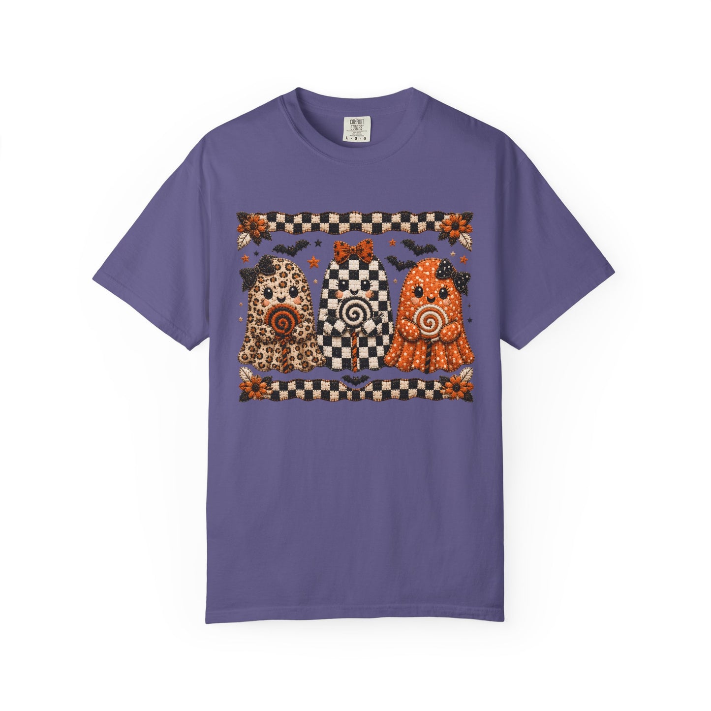 Spooky Halloween Folk Art Trio Ghosts T-Shirt