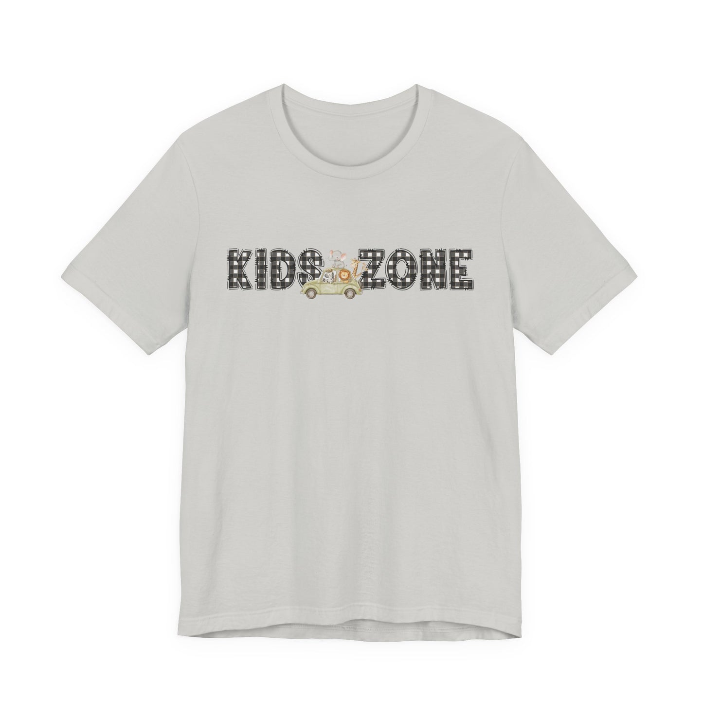 Kids Zone Daycare T-Shirt — Checkered Safari