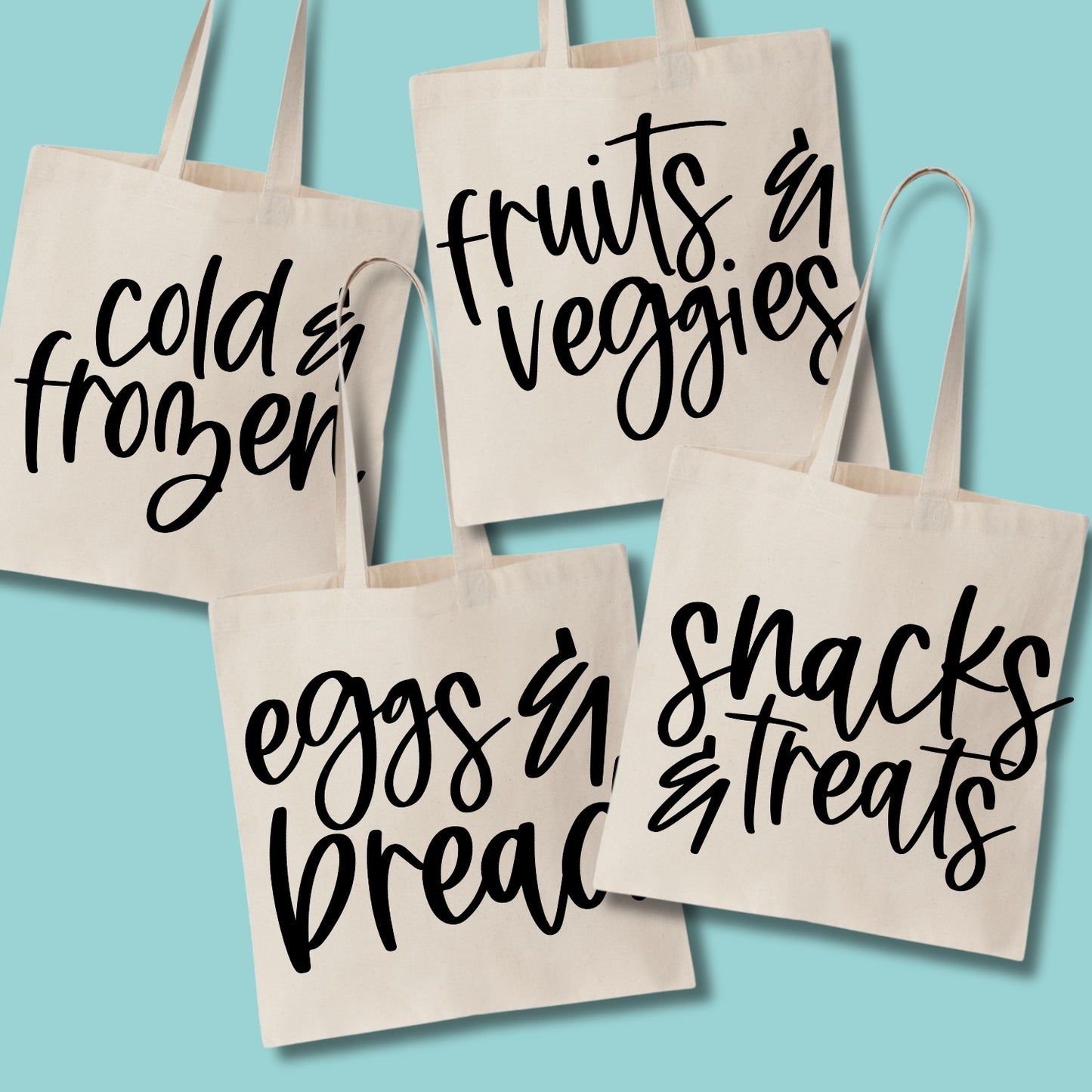 Grocery Reusable Tote Bag Set