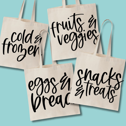 Grocery Reusable Tote Bag Set