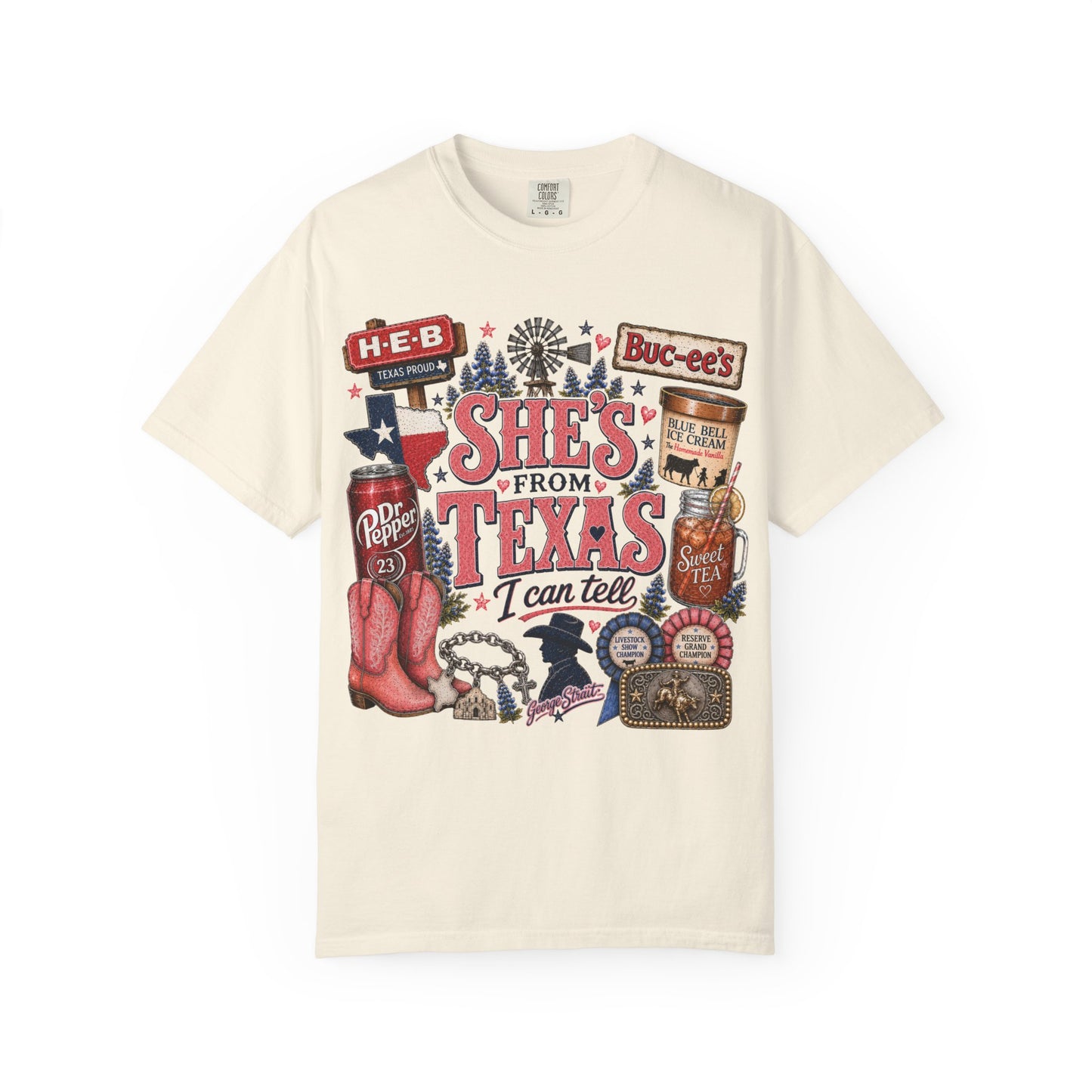 She's From Texas Graphic T-Shirt — Texas Pride Retro Icons Design