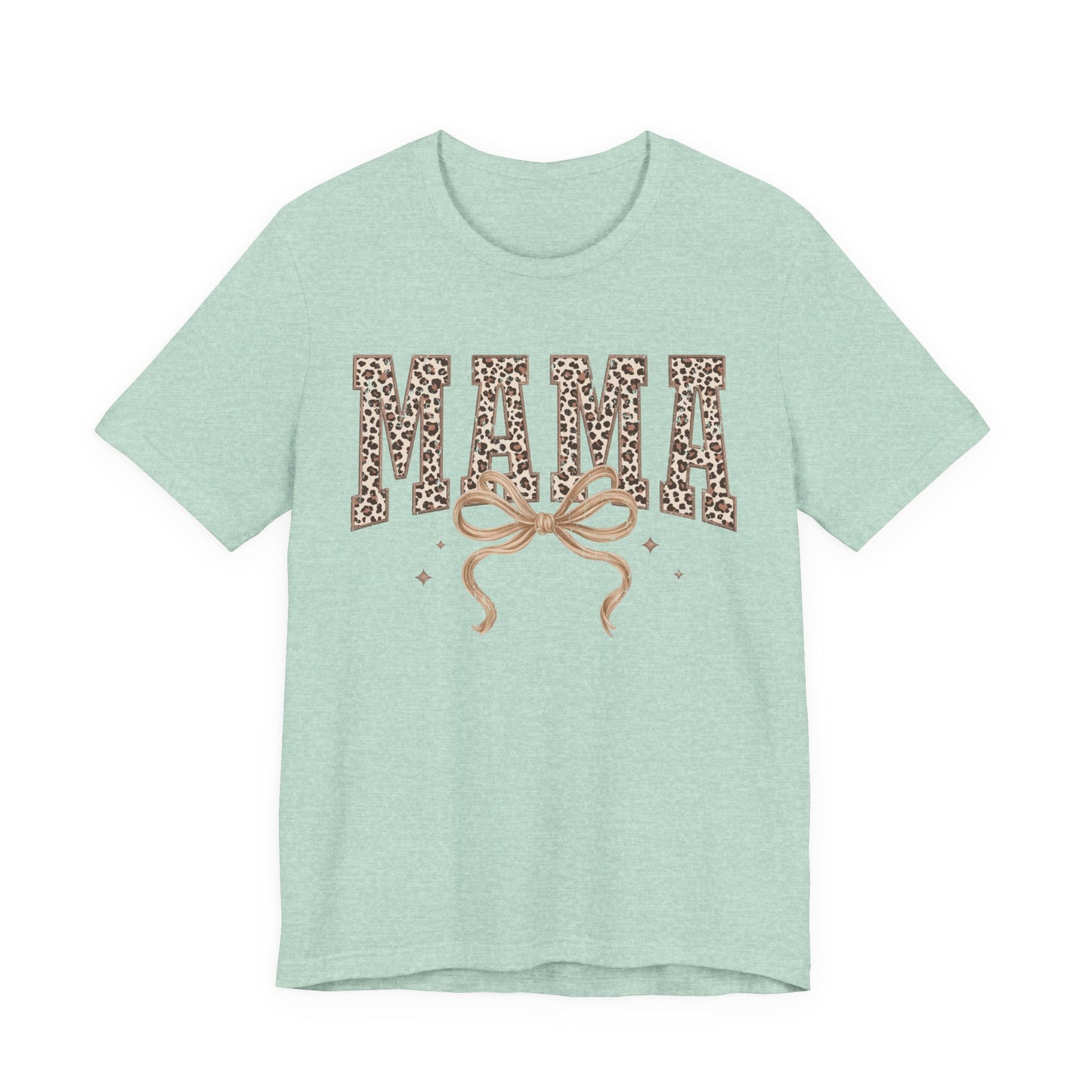 Mama Leopard Print Tee — Floral Bow Mother's Day Shirt