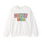 Colorful Dalmation Print Hockey Mom Crewneck Sweatshirt
