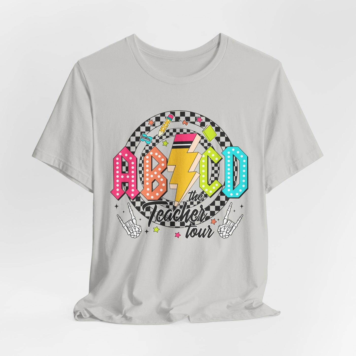 Retro ABCD Rock Tour Teacher Tee