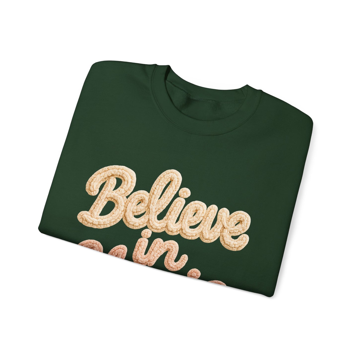 Believe in Magic Cozy Pastel Crewneck Christmas Sweatshirt