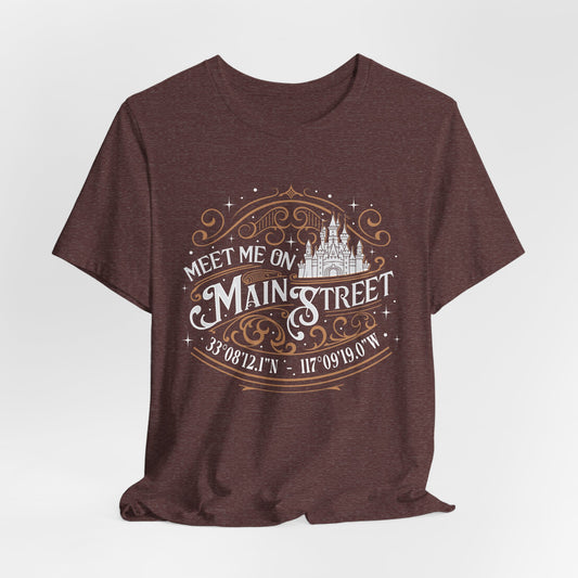 Meet Me On Main Street T-Shirt — Vintage Castle Graphic Tee with Coordinates
