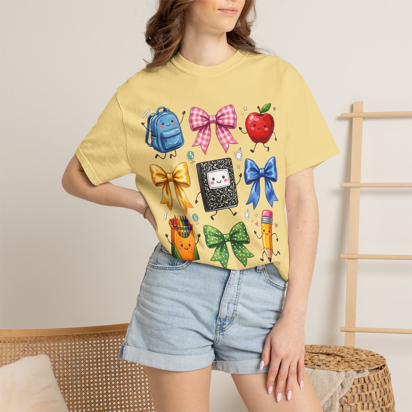 Back-to-School Cute School Supplies Doodles Graphic Tee