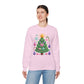 Cute Yarn Christmas Tree, Candy Cane & Ornaments Holiday Crewneck Sweatshirt