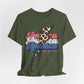 Patriotic Leopard Print America, Born & Raised - Graphic Tee