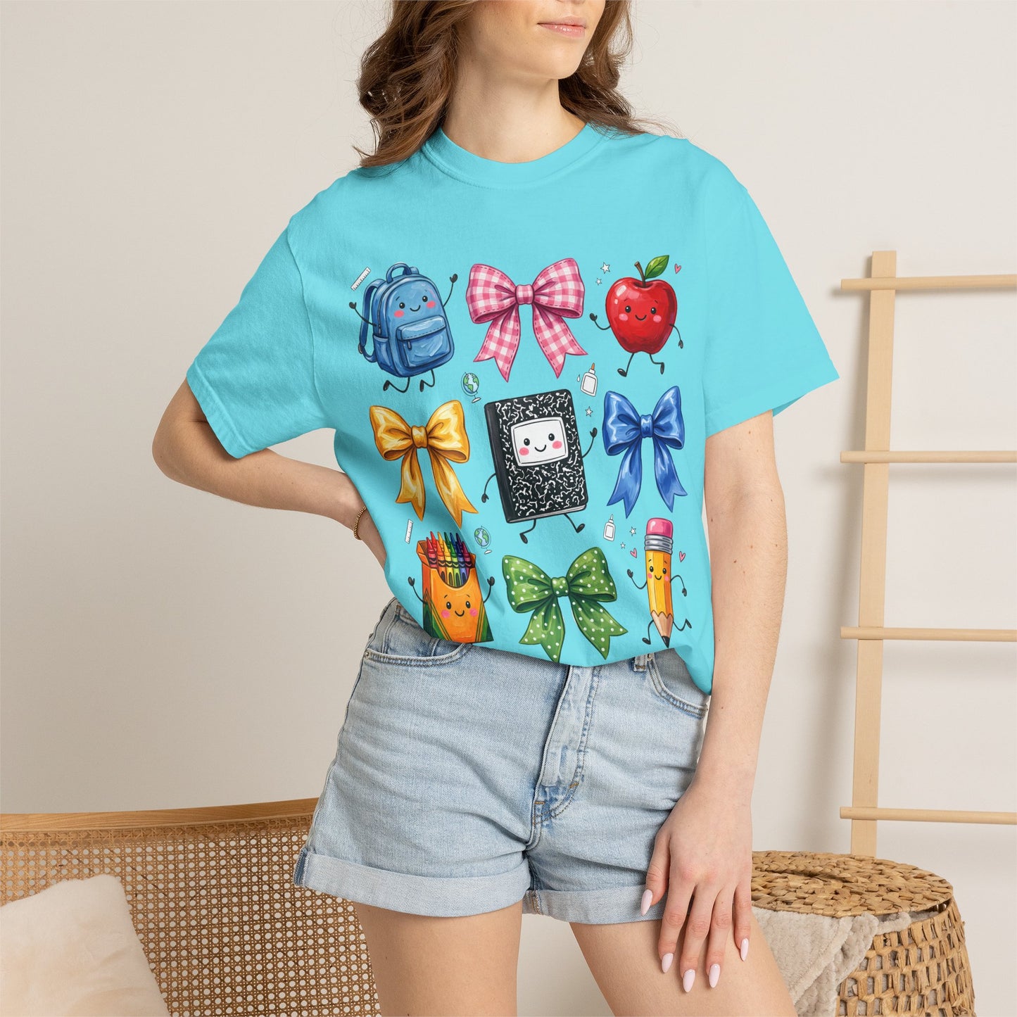 Back-to-School Cute School Supplies Doodles Graphic Tee