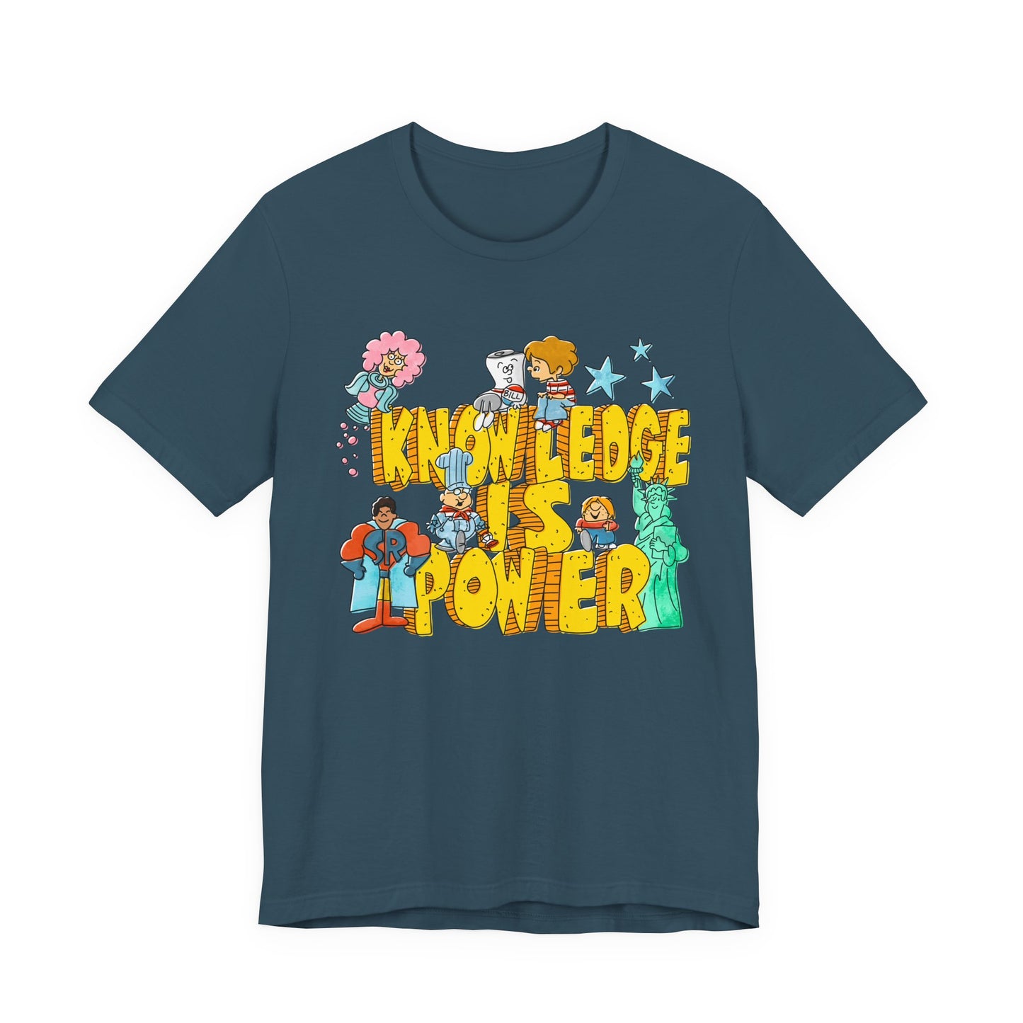 Knowledge Is Power Retro Vintage Graphic Tee
