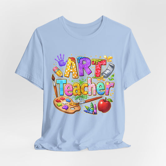 Colorful Palette & Supplies Art Teacher Tee
