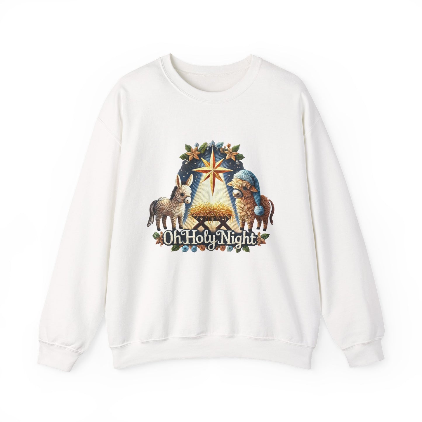 Oh Holy Night Sweatshirt Nativity Star Crewneck