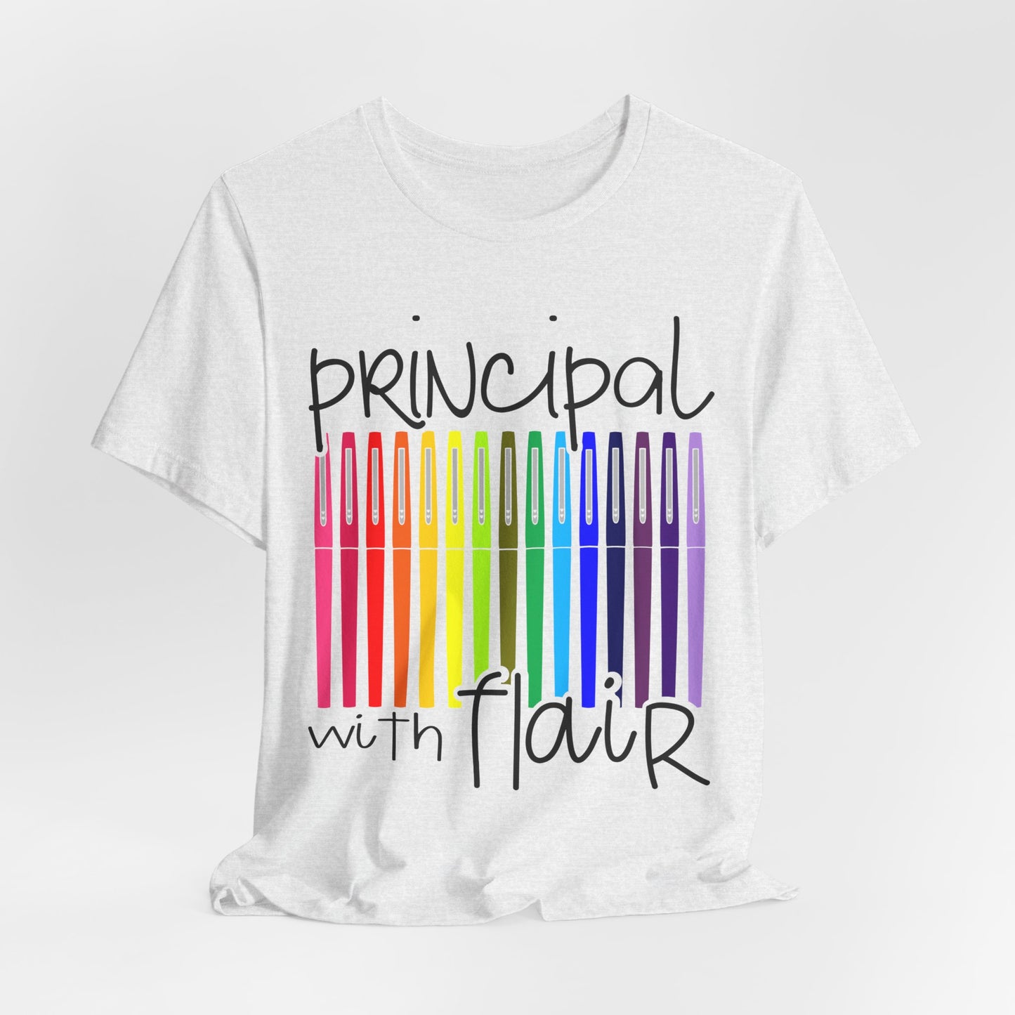 Copy of Rainbow Flair Pen School Staff Tee - Principal With Flair
