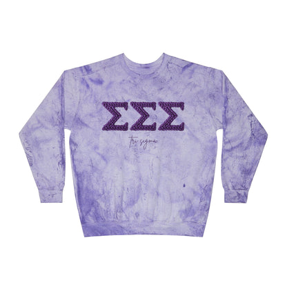 Sigma Sigma Sigma Purple Tie-Dye Crewneck Sweatshirt