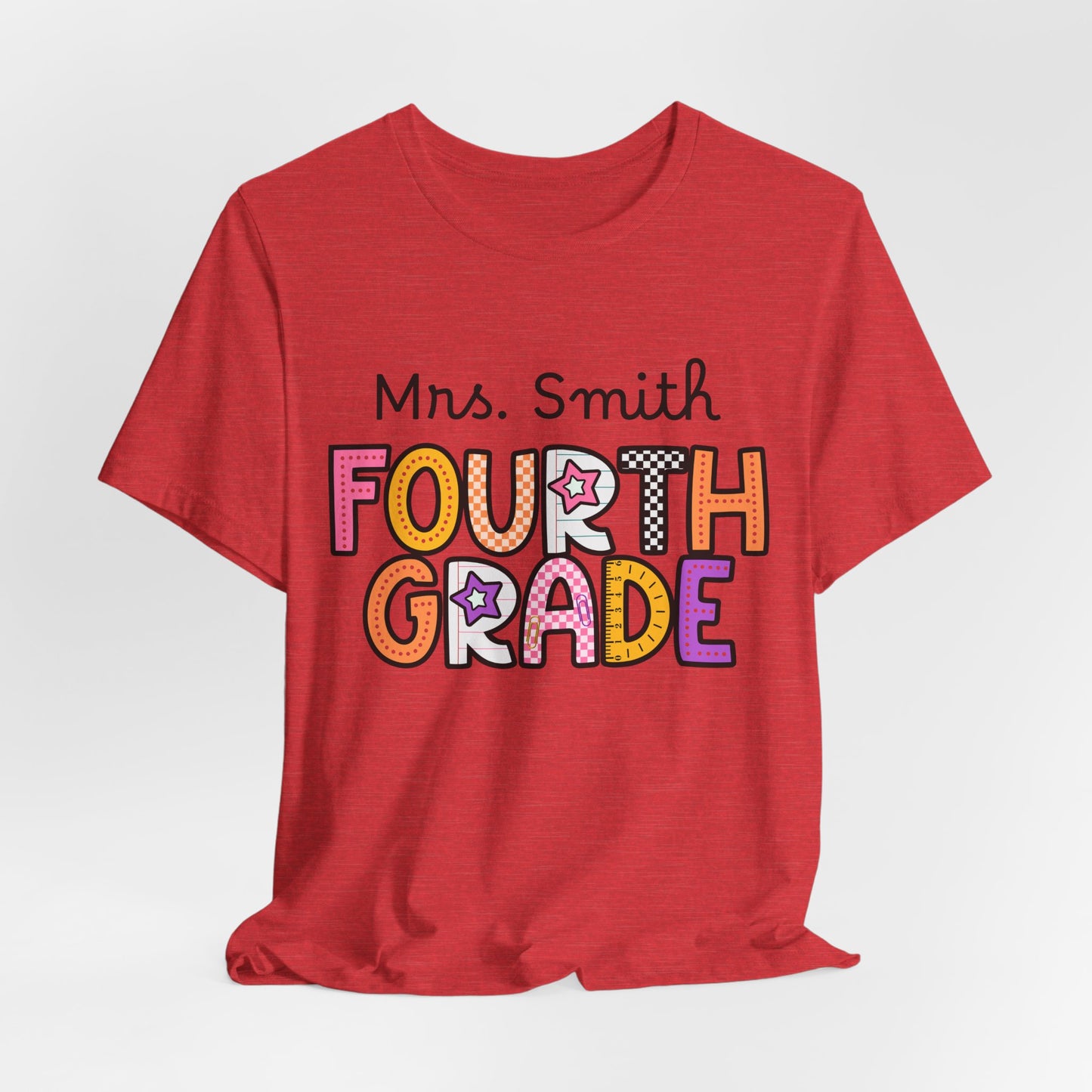Personalized Fourth Grade Teacher T-Shirt