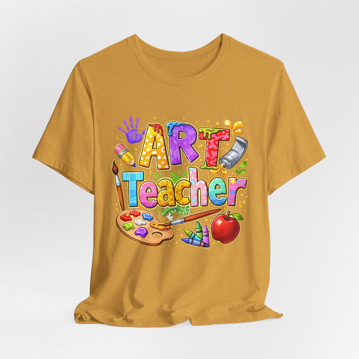 Colorful Palette & Supplies Art Teacher Tee