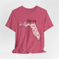 Florida Floral State Tee —Pink Bow & Script