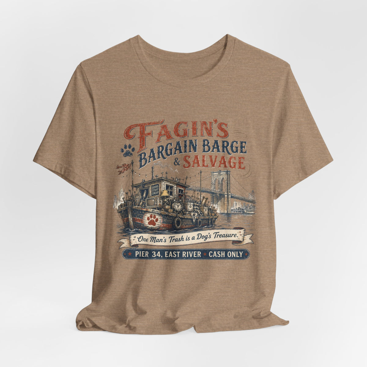 Fagin’s Bargain Barge Tee — Vintage Salvage Pier 34 East River Graphic Shirt