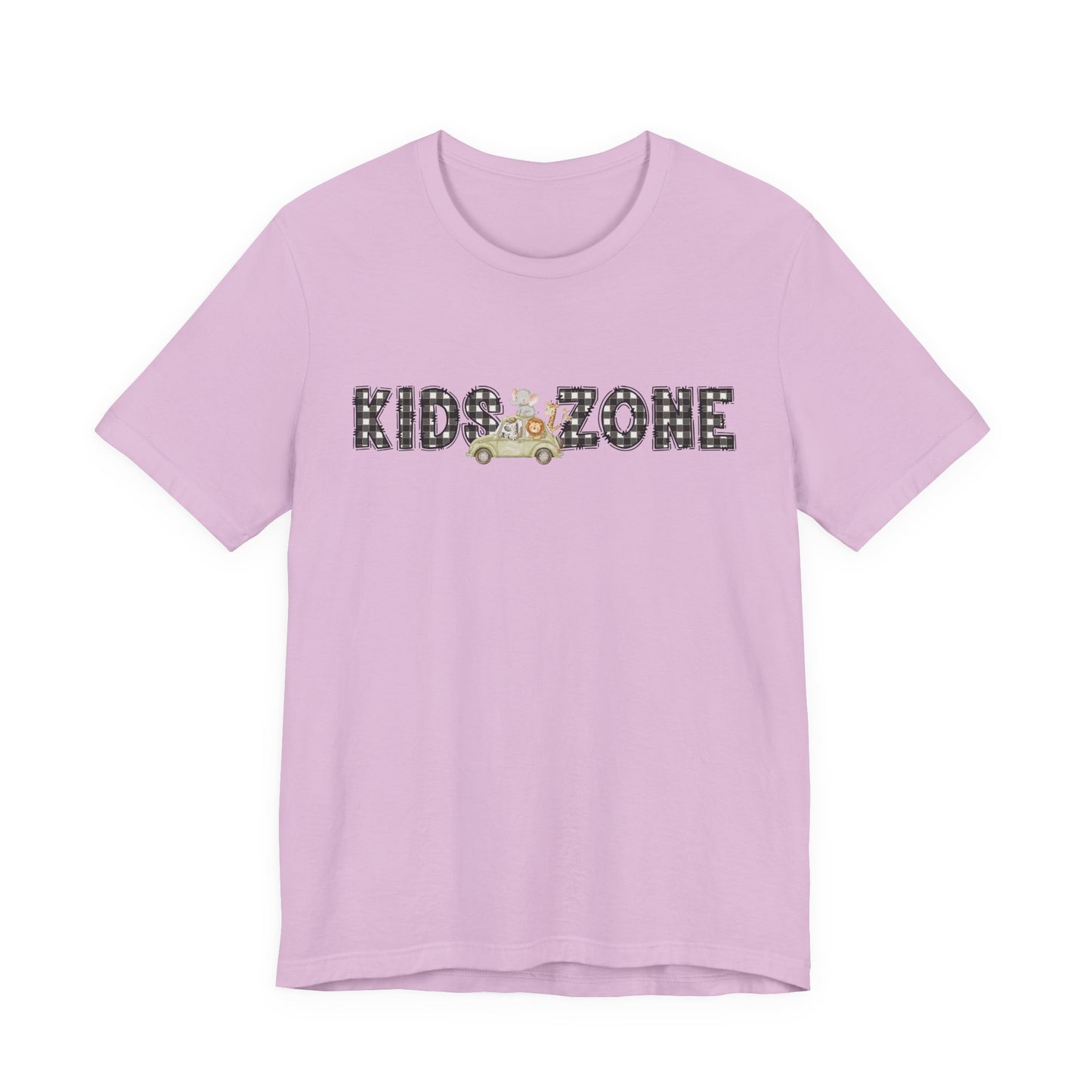 Kids Zone Daycare T-Shirt — Checkered Safari