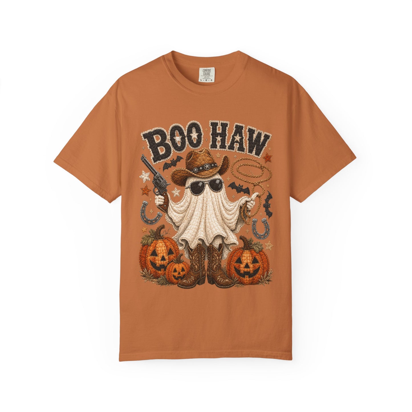Boo Haw Cowboy Halloween Ghost T-Shirt