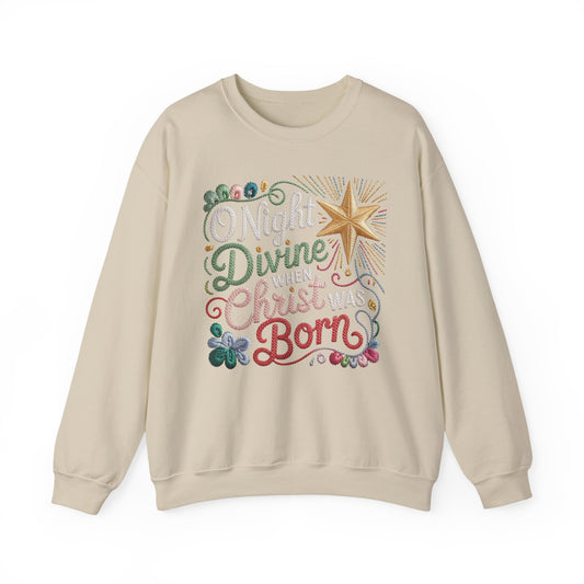 O Holy Night Divine Christmas Star Holiday Sweatshirt Christmas Crewneck