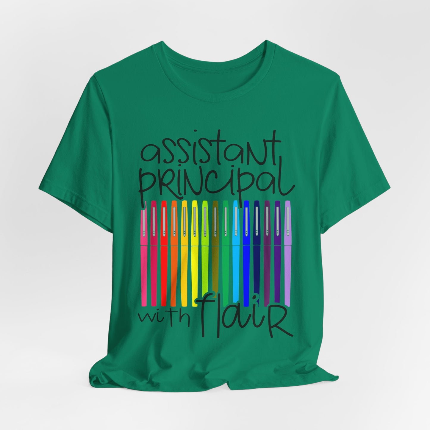 Rainbow Flair Pen School Staff Tee - Assistant Principal With Flair