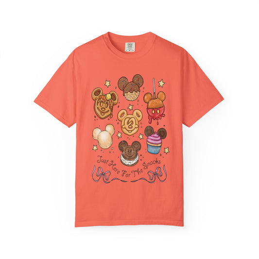 Cute Snack Character T-Shirt — “Just Here for the Snacks” Graphic Tee