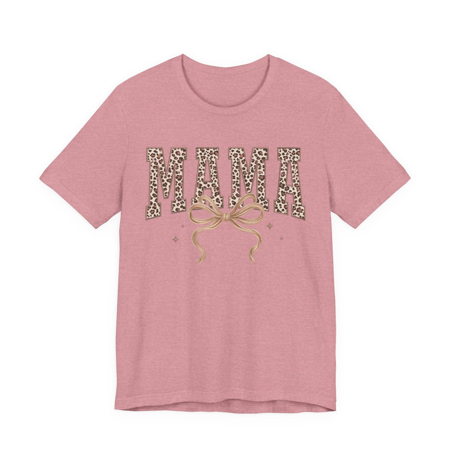 Mama Leopard Print Tee — Floral Bow Mother's Day Shirt