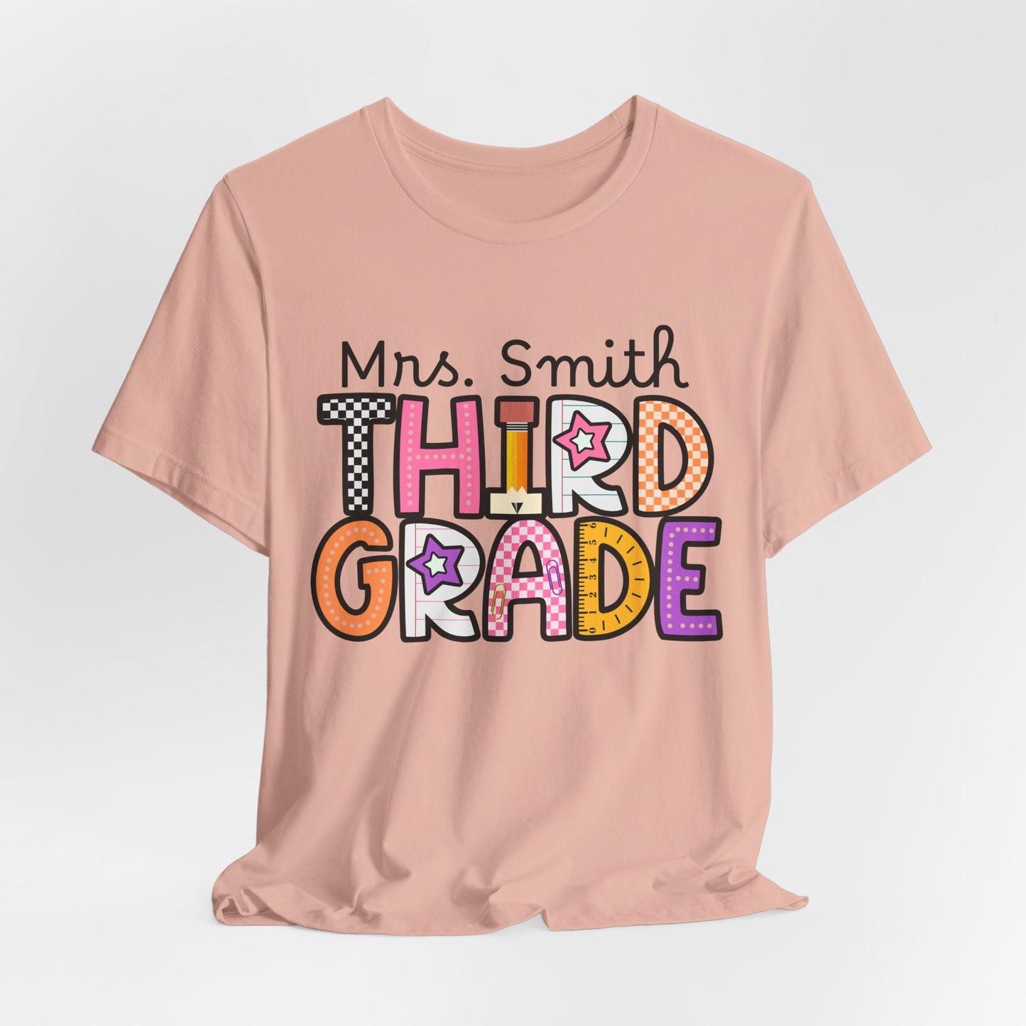 Personalized Fourth Grade Teacher Graphic Tee