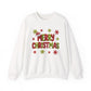 Merry Christmas Festive Yarn Holiday Sweatshirt Christmas Crewneck