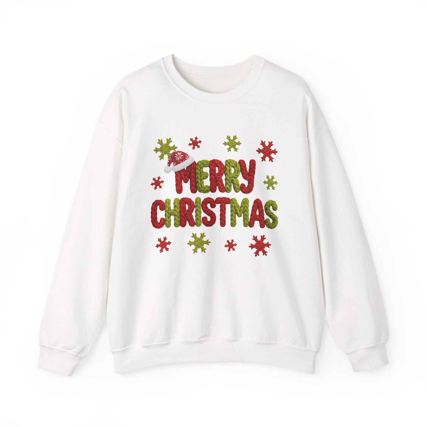 Merry Christmas Festive Yarn Holiday Sweatshirt Christmas Crewneck