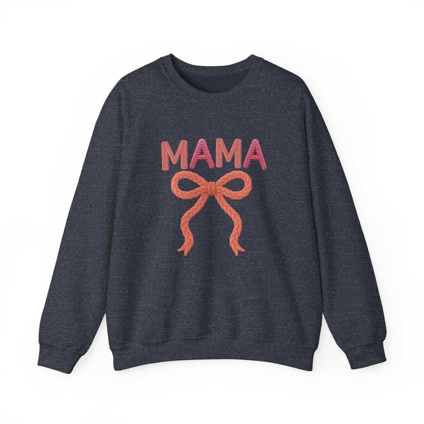 Faux Yarn Mama Ribbon Crewneck Sweatshirt