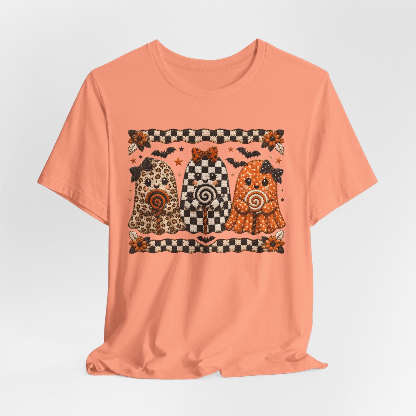 Spooky Halloween Folk Art Ghost Trio T-Shirt