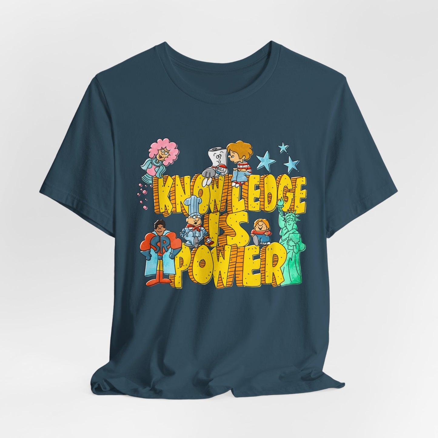 Knowledge Is Power Retro Vintage Graphic Tee