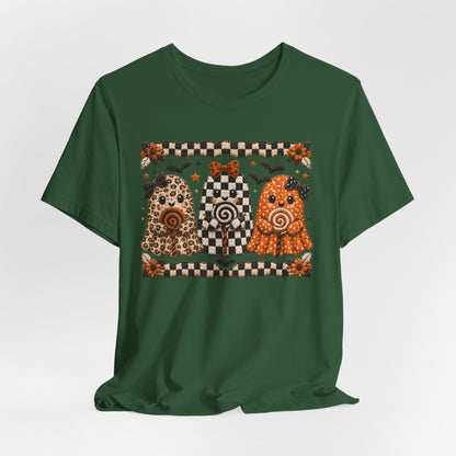 Spooky Halloween Folk Art Ghost Trio T-Shirt