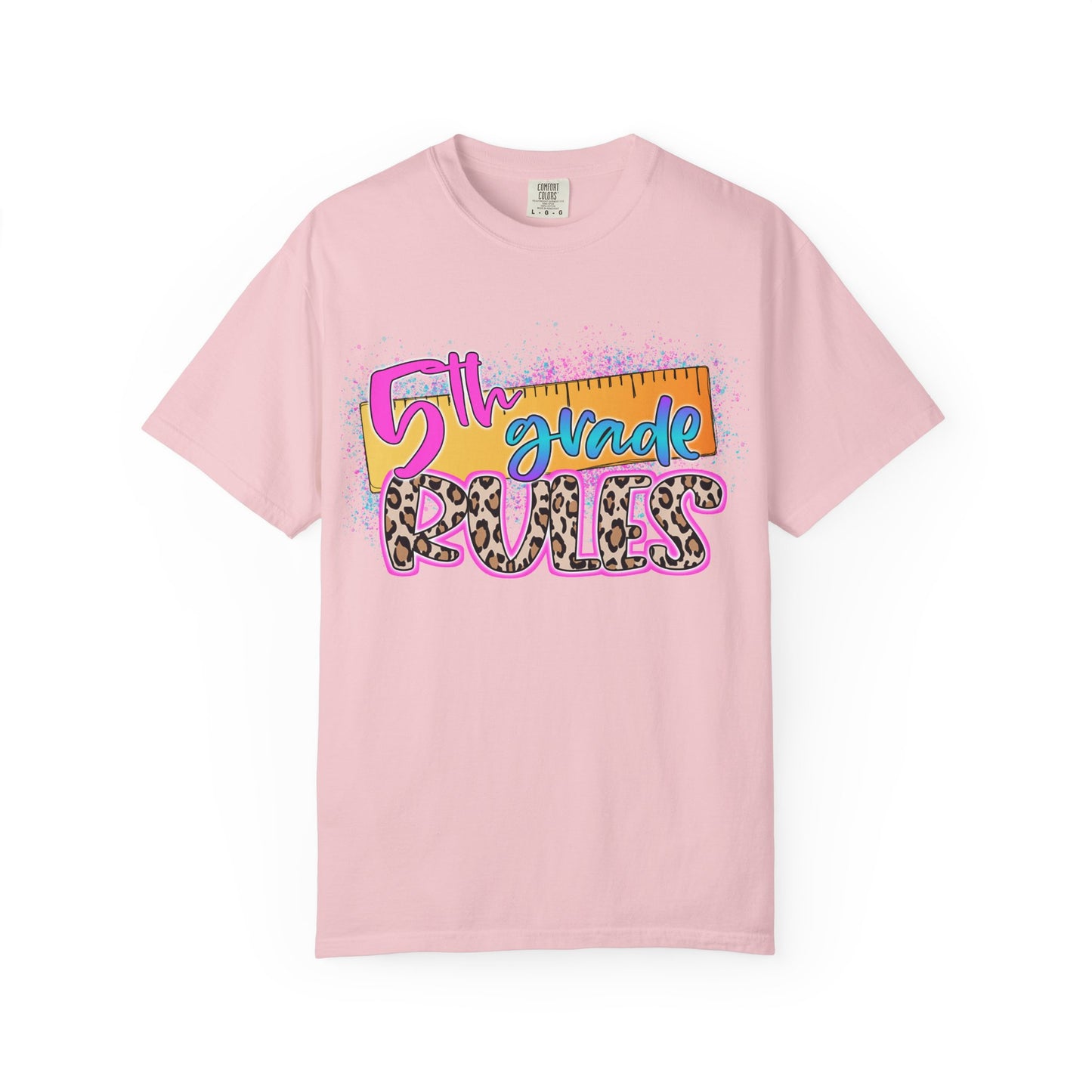 Fifth Grade Rules T-Shirt, Fun Shirt, Unisex Garment-Dyed Tee, Back to School Top, Teacher Gift