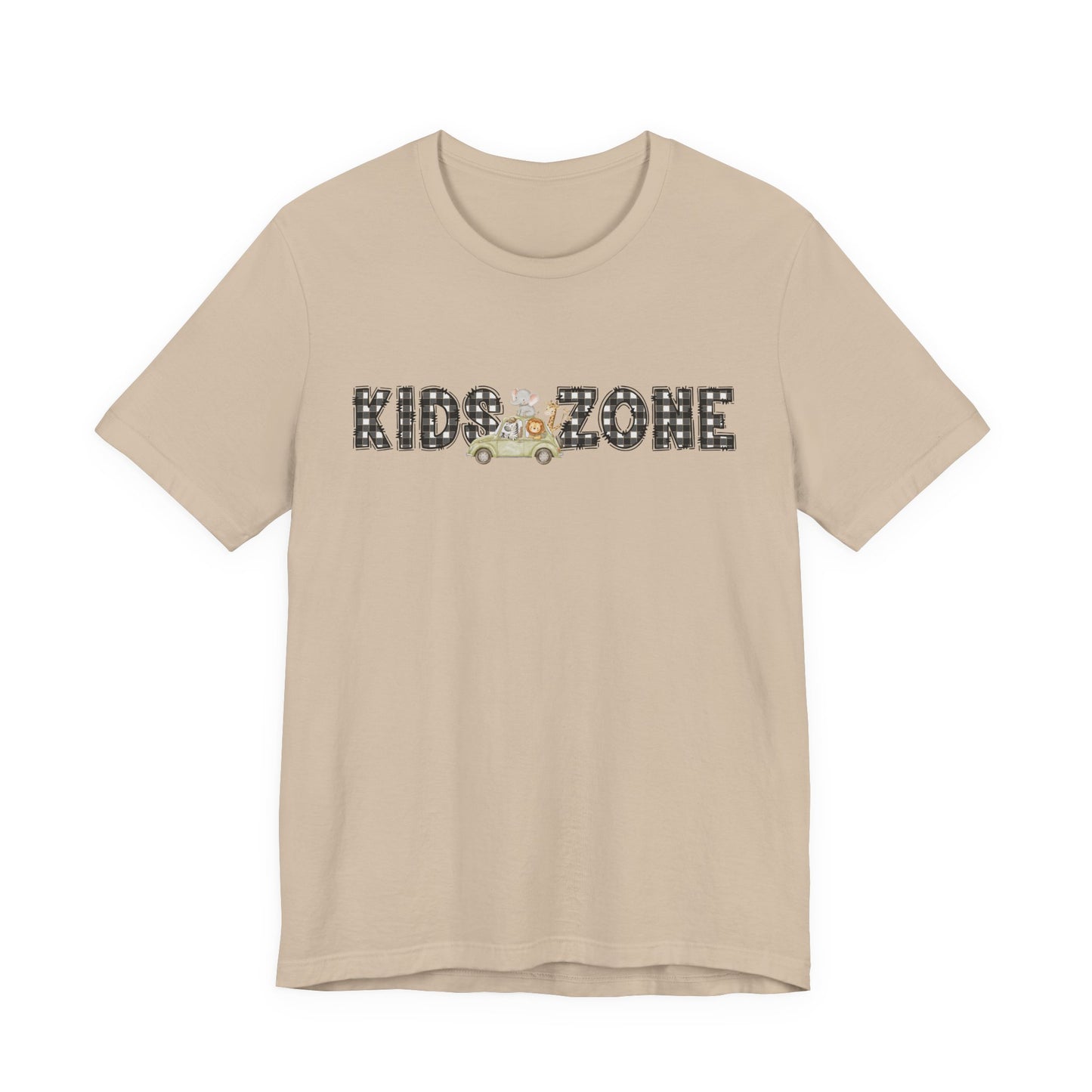 Kids Zone Daycare T-Shirt — Checkered Safari