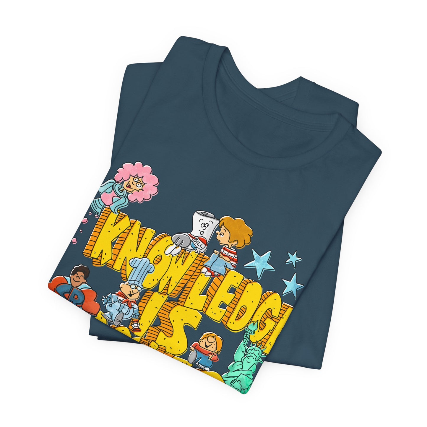 Knowledge Is Power Retro Vintage Graphic Tee