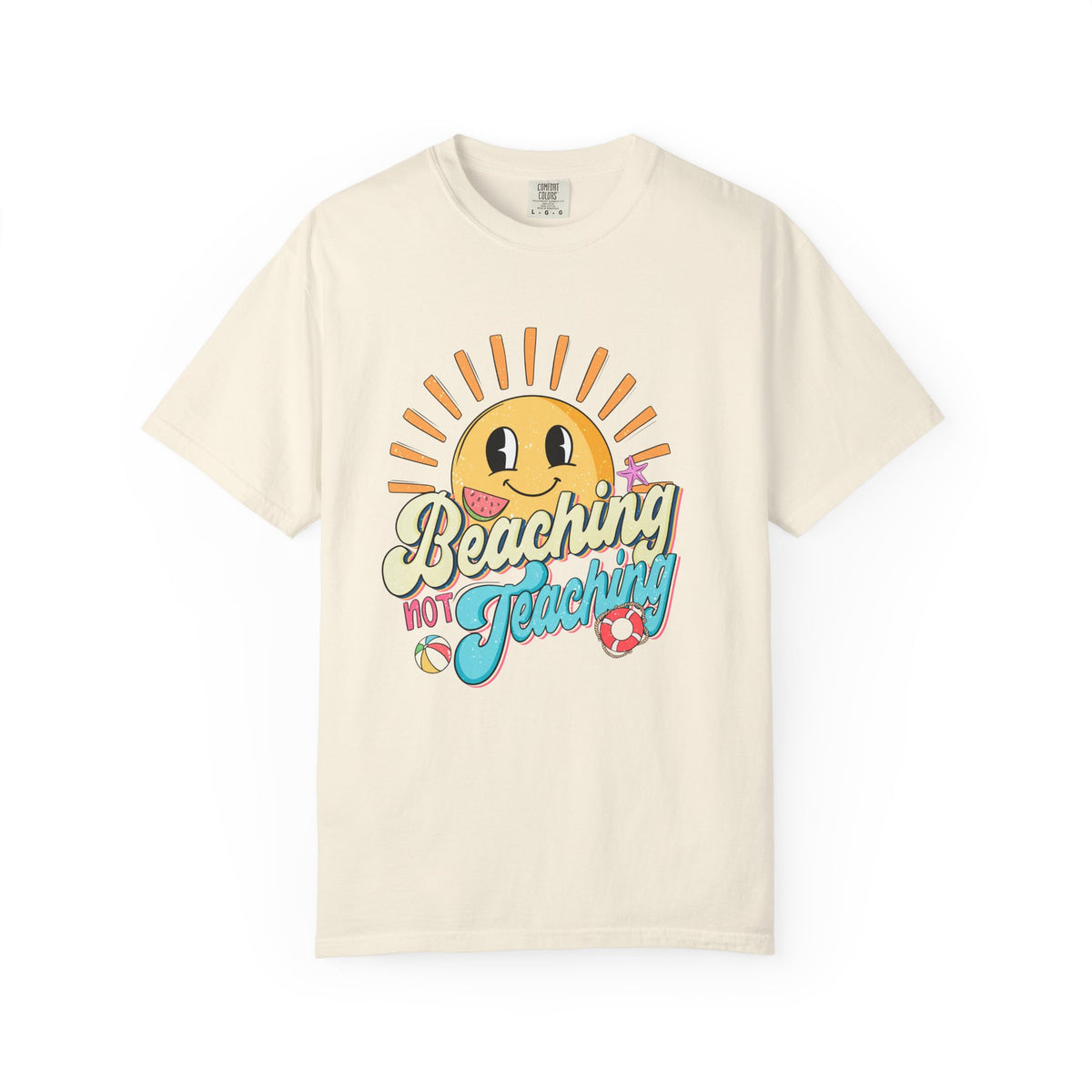 Beaching Not Teaching T-Shirt - Unisex Fun Tee for Summer, Gift for Teachers, Perfect for Vacations, Surfing and Relaxation