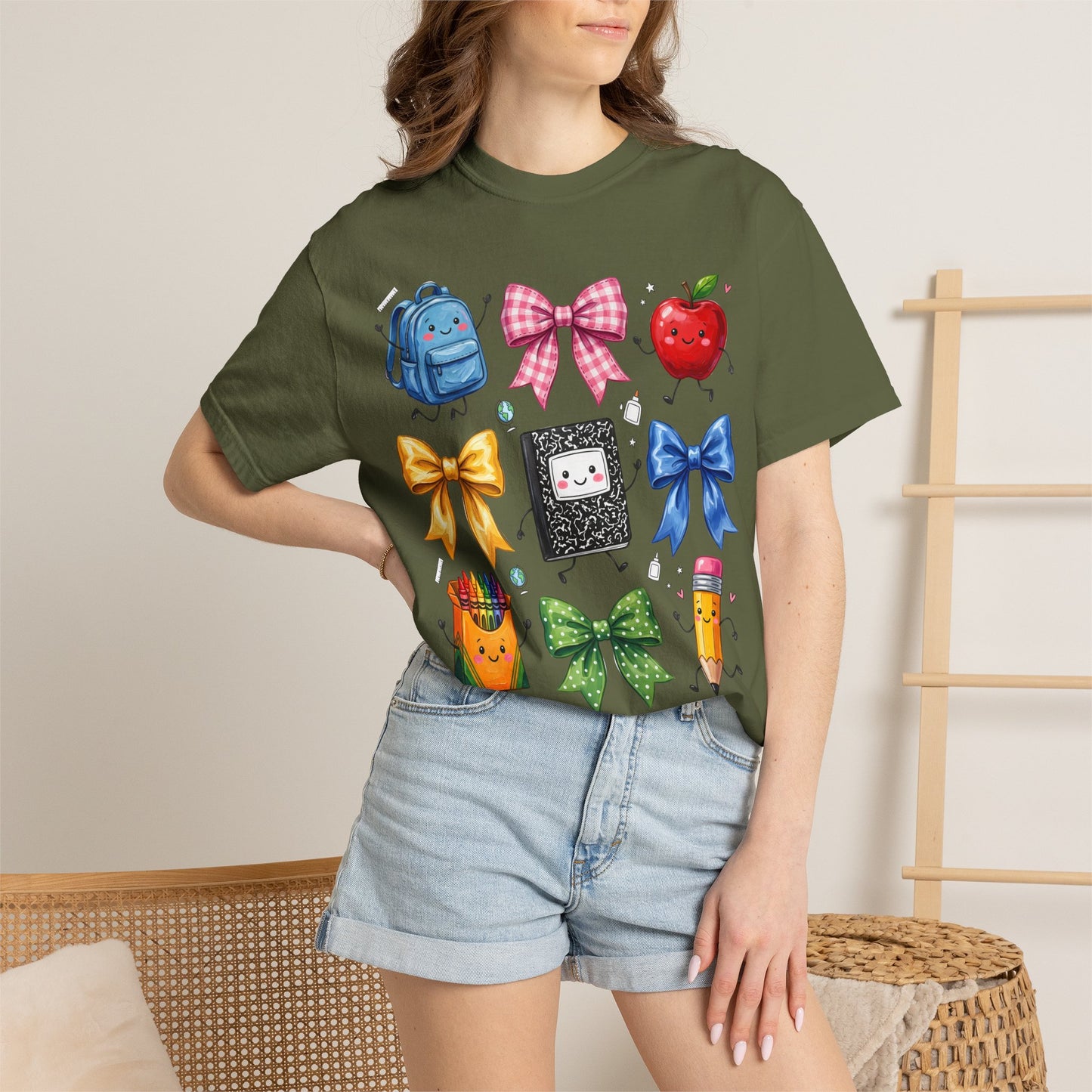 Back-to-School Cute School Supplies Doodles Graphic Tee