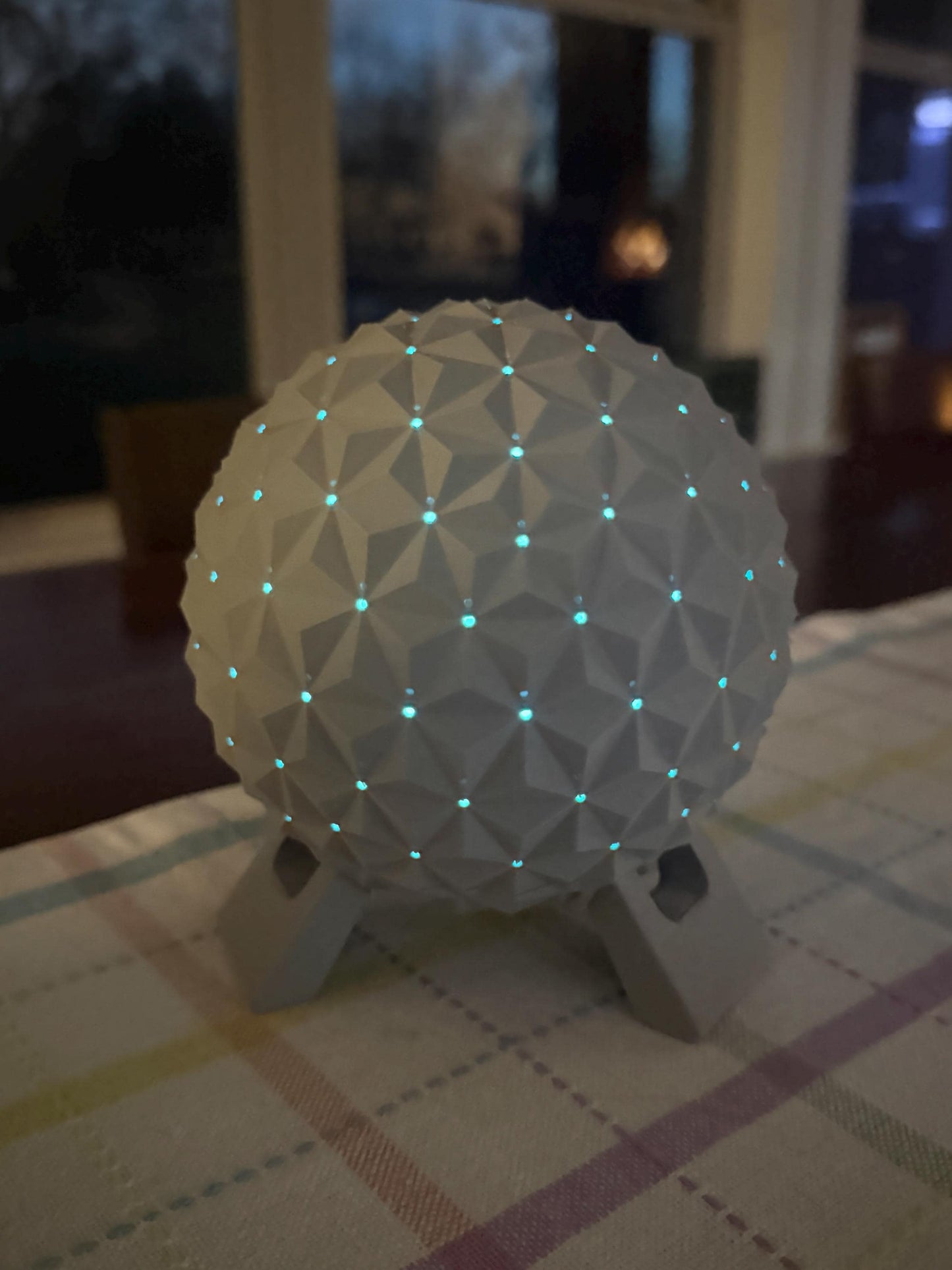 Futuristic Geodesic Sphere Lamp | Theme Park Inspired LED Light | Sci-Fi Home Decor