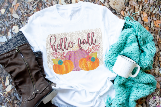 Hello Fall Sublimation Print Tee